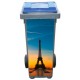 Stickers poubelle déco Tour Eiffel la nuit