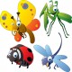 Sticker enfant Animaux Insectes 30x30cm