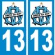 Sticker autocollant plaque d'immatriculation olympique de Marseille