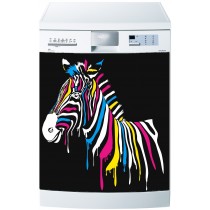 Sticker pour Lave Vaisselle Zèbre coloré
