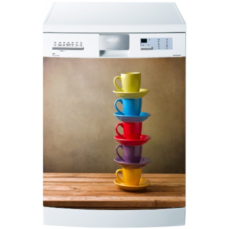 Sticker pour Lave Vaisselle Tasses colorées