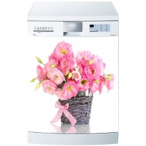 Sticker pour Lave Vaisselle Pot de fleur Rose