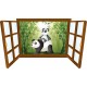 Sticker enfant fenêtre Pandas