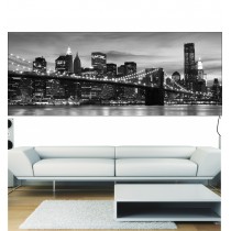 Stickers panoramique pont de Brooklyn noir & blanc