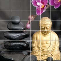 Stickers carrelage mural déco Buddha
