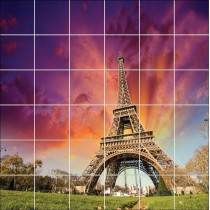 Stickers carrelage mural déco Tour Eiffel
