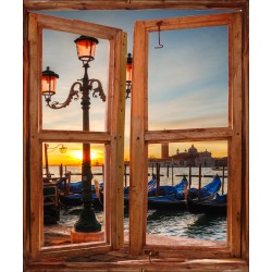 Stickers fenêtre trompe l'oeil Venise