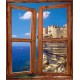Stickers fenêtre trompe l'oeil La Corse Bonifacio