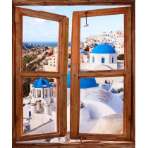 Stickers fenêtre trompe l'oeil La Grèce