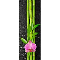 Sticker pour porte plane Orchidée Bambous