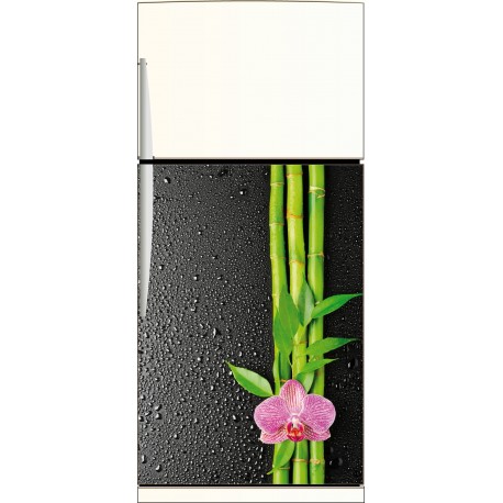 Sticker frigo Orchidée Bambous - ou Magnet frigo