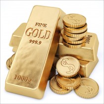 Stickers muraux déco : Pieces et lingots d'or
