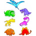 Stickers kit enfant planche de 7 dinosaures