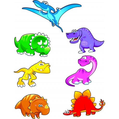 Stickers kit enfant planche de 7 dragons