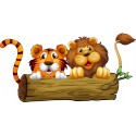 Stickers enfant Lion Tigre