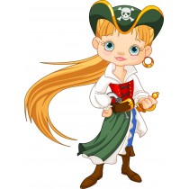 Stickers enfant Femme capitaine Pirate
