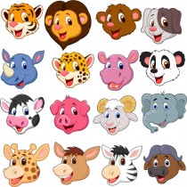 Stickers kit enfant planche de Tête d'animaux