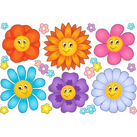 Stickers kit enfant planche de stickers Fleurs - Art Déco Stickers