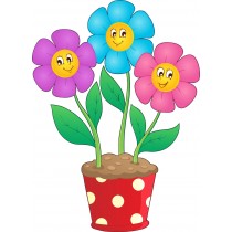 Stickers enfant Pot de fleurs