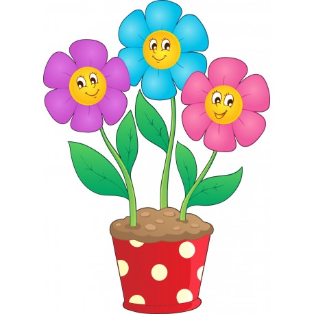 Stickers enfant Pot de fleurs