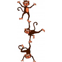 Stickers enfant 3 singes