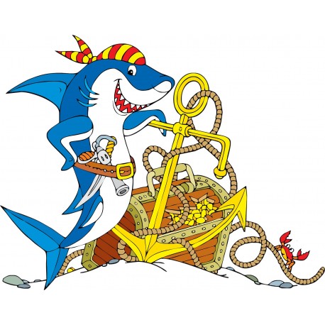 Stickers enfant Requin pirate