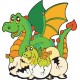 Stickers enfant Perroquet Dragon et bébé