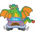 Stickers muraux enfant Dragon voiture