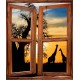Stickers fenêtre trompe l'oeil Girafes Afrique