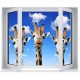 Stickers fenêtre déco : Girafes