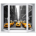 Stickers fenêtre déco : New York taxi jaune