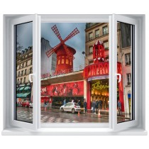 Stickers fenêtre déco : Moulin Rouge a Paris