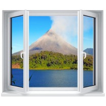 Stickers fenêtre déco : Volcan 