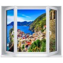 Stickers fenêtre Trompe l'oeil déco Paysage méditerranéen vernazza italie