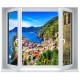 Stickers fenêtre Trompe l'oeil déco Paysage méditerranéen vernazza italie