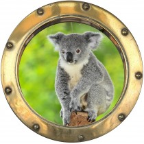 Sticker hublot trompe L'oeil Koala