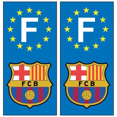 2 Stickers autocollants plaque d'immatriculation Fc Barcelone