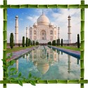Sticker mural déco bambous Le Taj Mahal