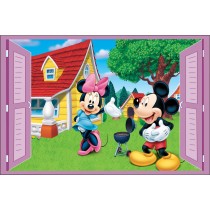 Stickers fenêtre enfant Mickey et Minnie
