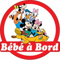 Sticker autocollant auto voiture Bébé à bord Mickey et ses amis