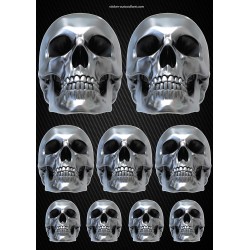 Stickers autocollants Moto Skull Format A4