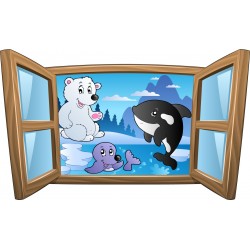 Sticker enfant fenêtre Les animaux de glace