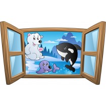 Sticker enfant fenêtre Les animaux de glace
