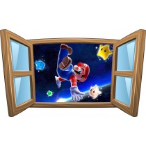 Sticker enfant fenêtre Mario galaxy