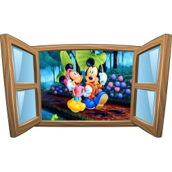 Sticker enfant fenêtre Mickey et Minnie