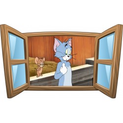Sticker enfant fenêtre Tom et Jerry