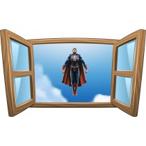 Sticker enfant fenêtre Superman