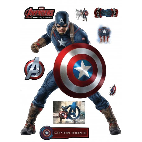 Stickers Captain america Avengers 29x40cm