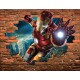 Stickers Trompe l'oeil pierre Iron Man Avengers