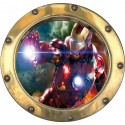Sticker hublot enfant Iron Man Avengers